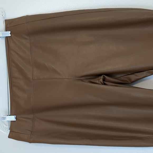 Gap Faux Leather Pants Women's Size Large Tan Skinny 31X27 - Picture 2 of 9